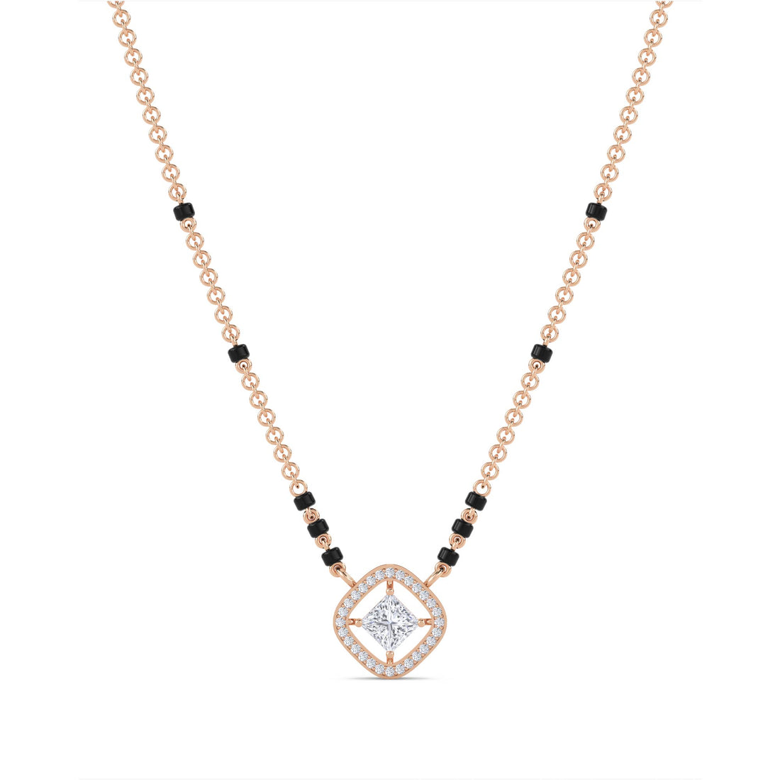 Cushion Halo Princess Diamond Mangalsutra