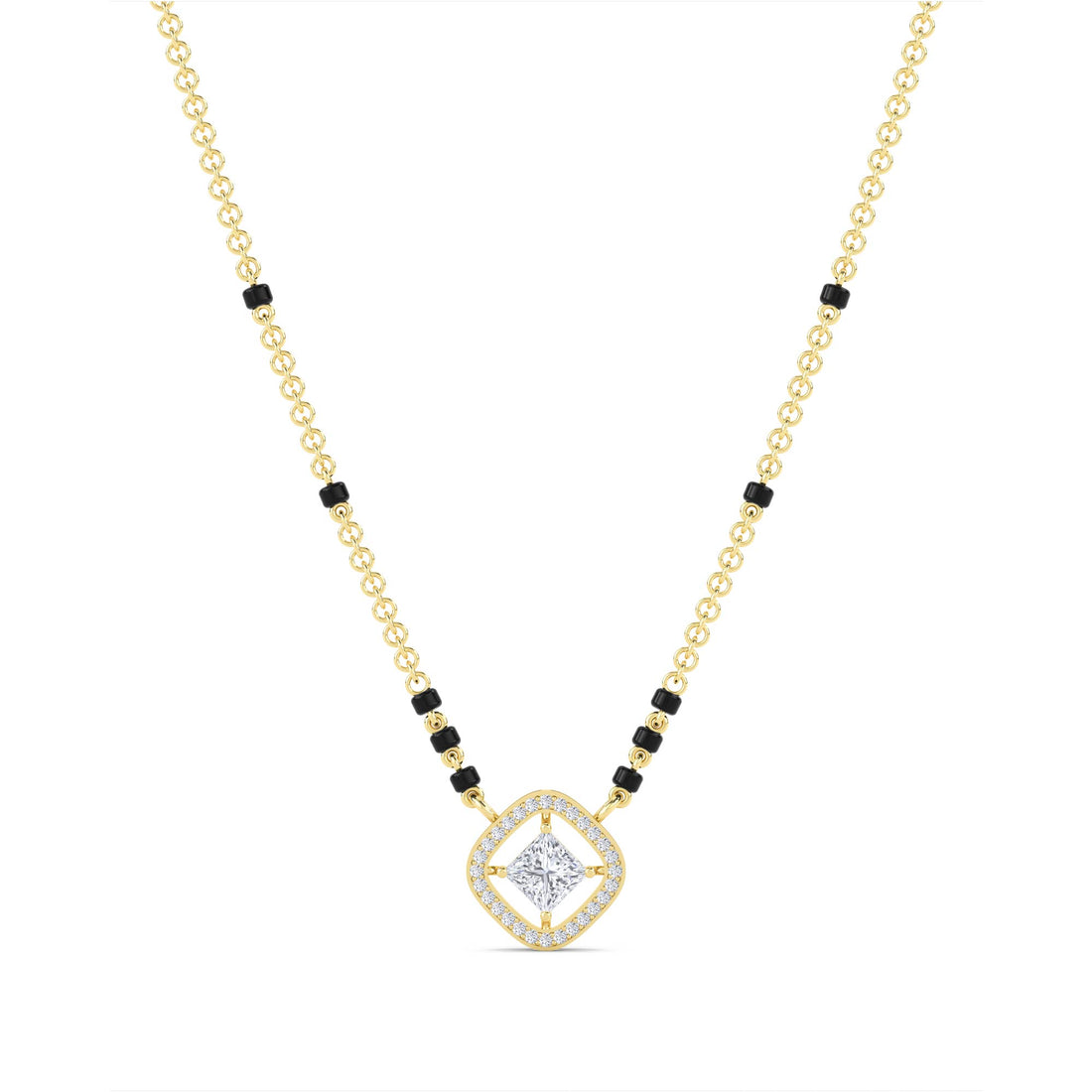 Cushion Halo Princess Diamond Mangalsutra