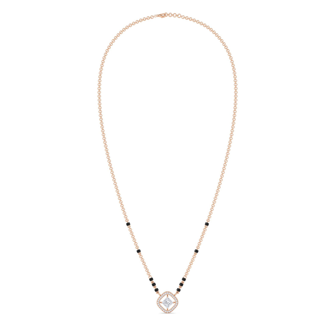 Cushion Halo Princess Diamond Mangalsutra