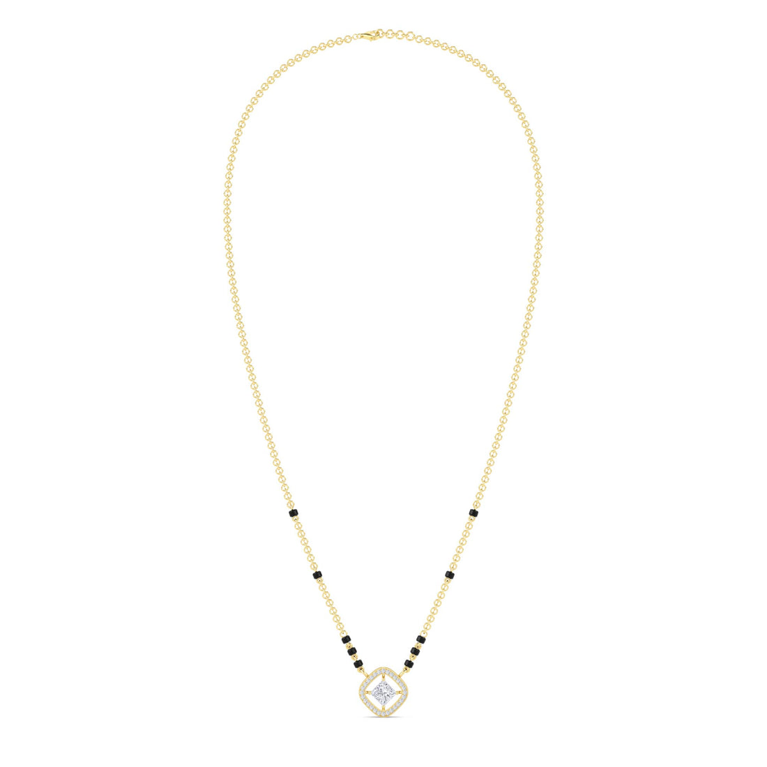 Cushion Halo Princess Diamond Mangalsutra