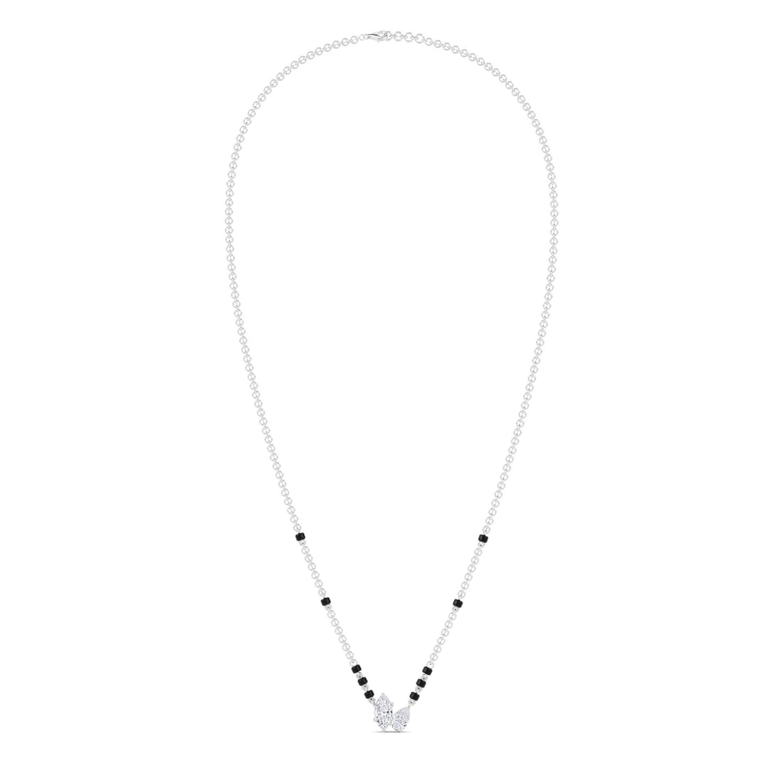 Marquise Pear Toi et Moi Mangalsutra (Silver)
