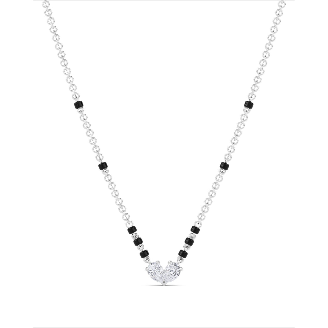 Pear Marquise Duo Diamond Mangalsutra (Silver)
