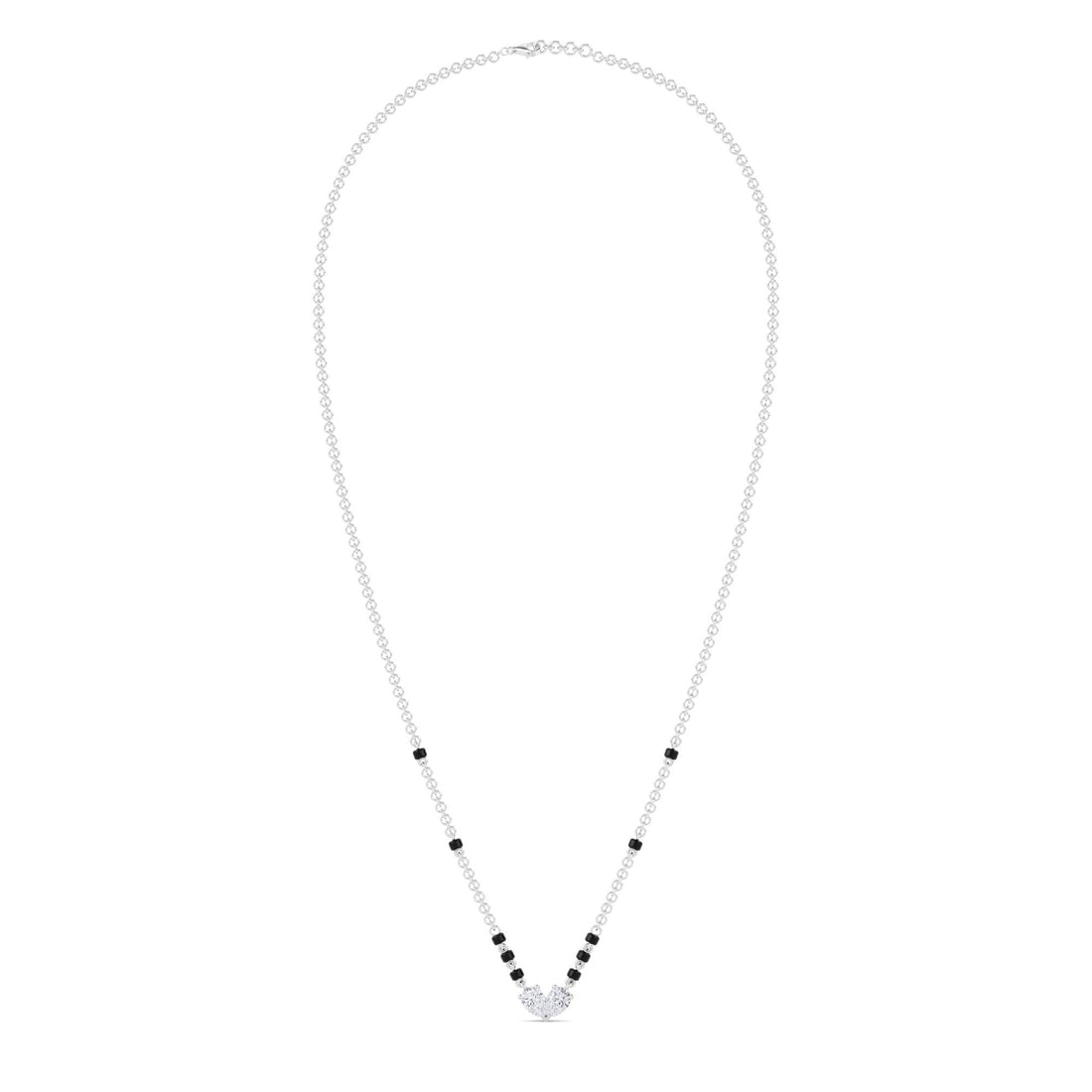 Pear Marquise Duo Diamond Mangalsutra (Silver)