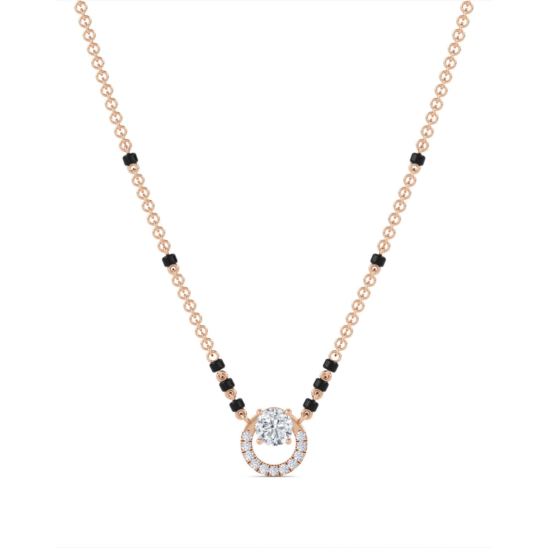 Open Circle Halo Diamond Mangalsutra