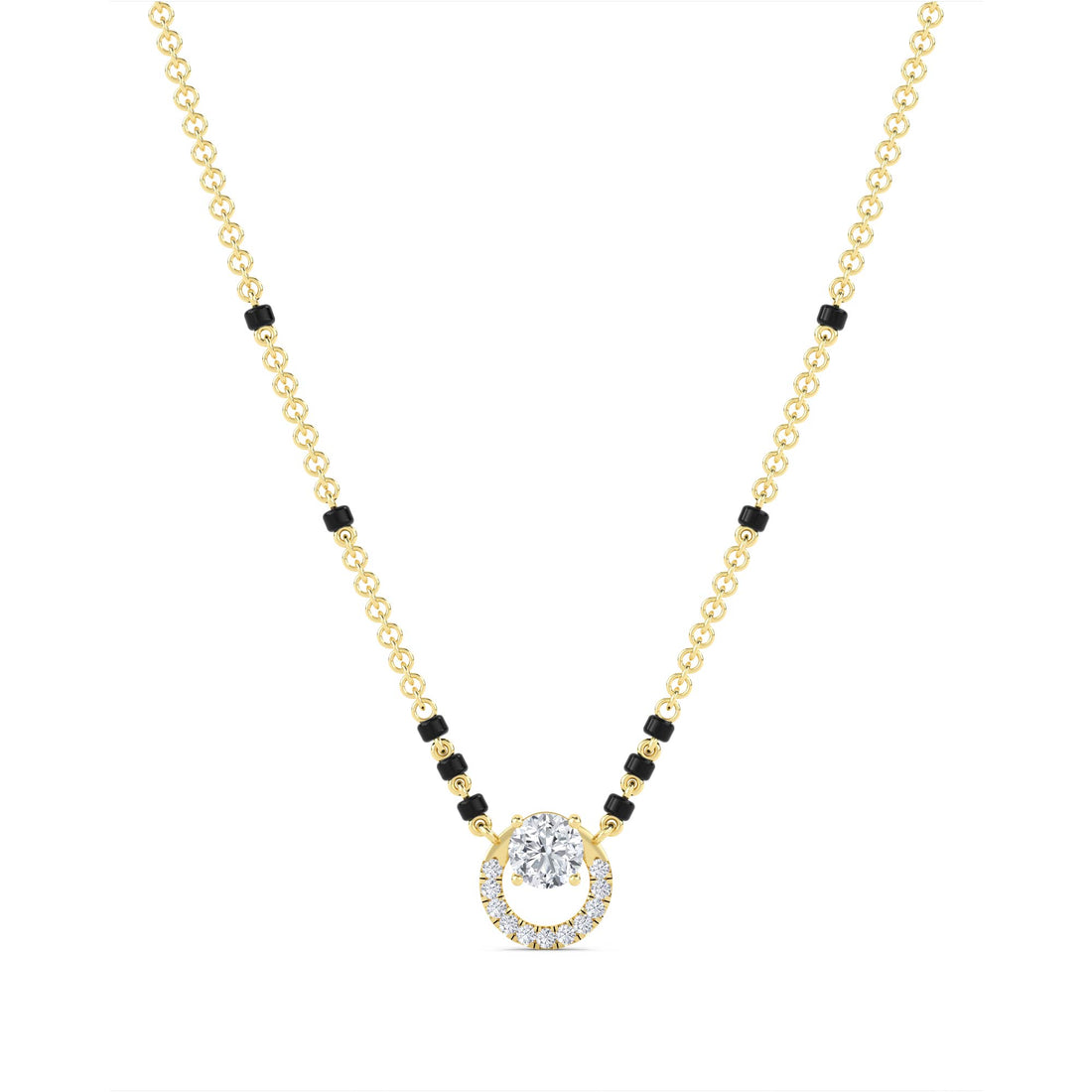 Open Circle Halo Diamond Mangalsutra