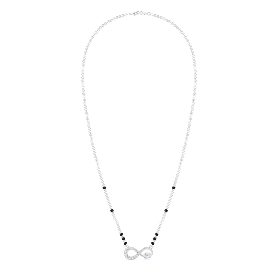 Infinity Pear Diamond Mangalsutra (Silver)
