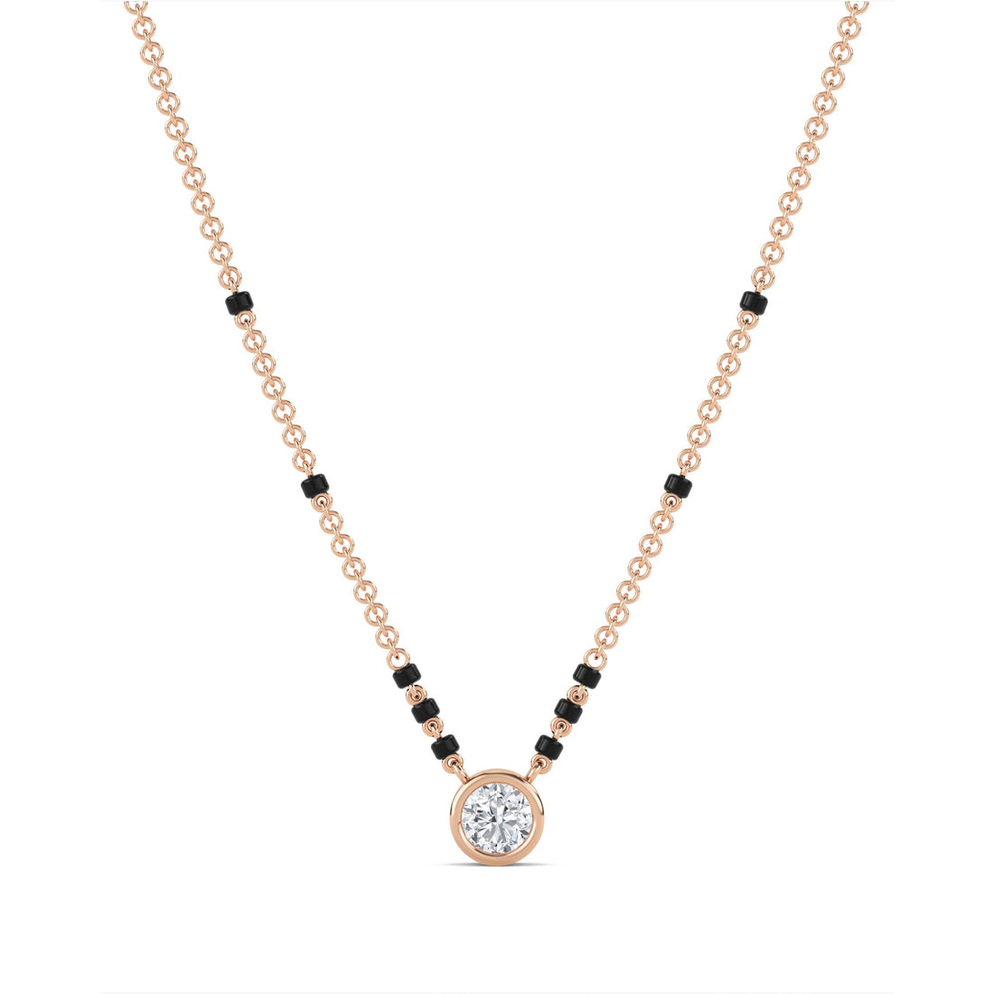 Round Bezel Solitaire Mangalsutra