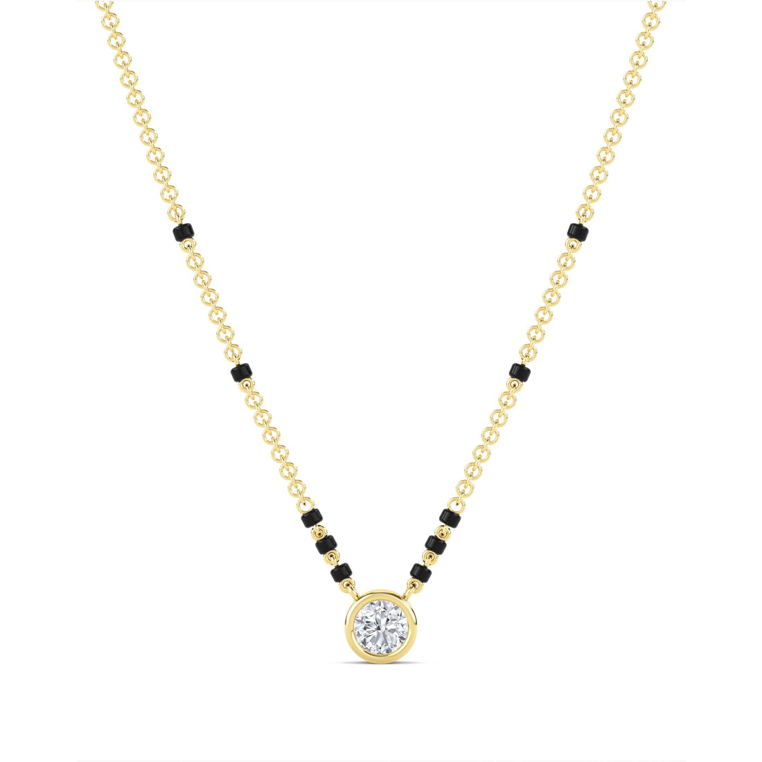 Round Bezel Solitaire Mangalsutra