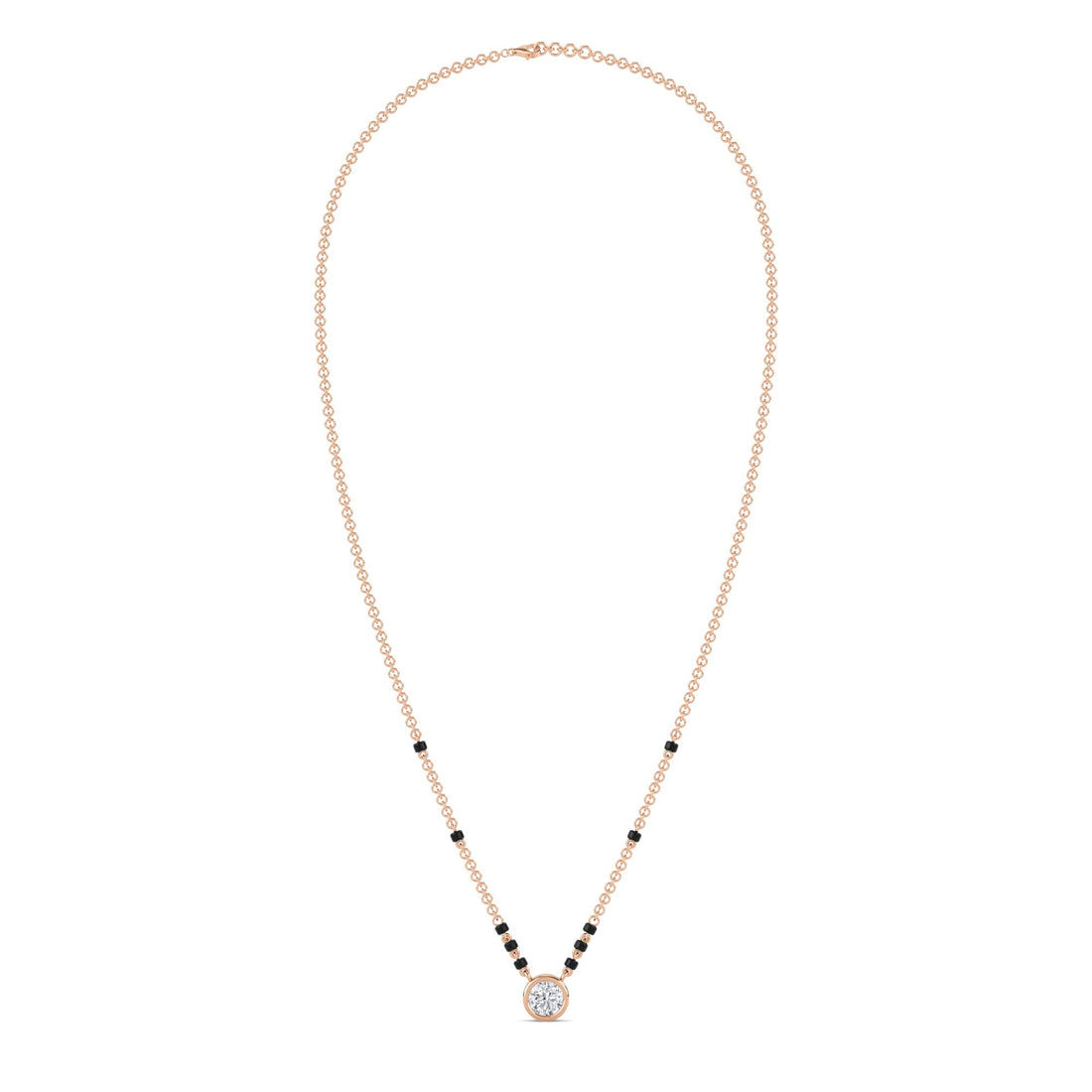 Round Bezel Solitaire Mangalsutra