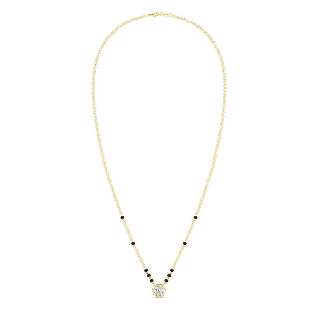 Round Bezel Solitaire Mangalsutra