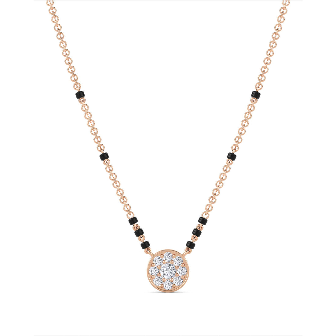Round Cluster Diamond Mangalsutra
