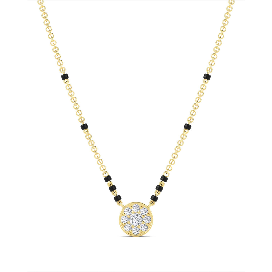 Round Cluster Diamond Mangalsutra