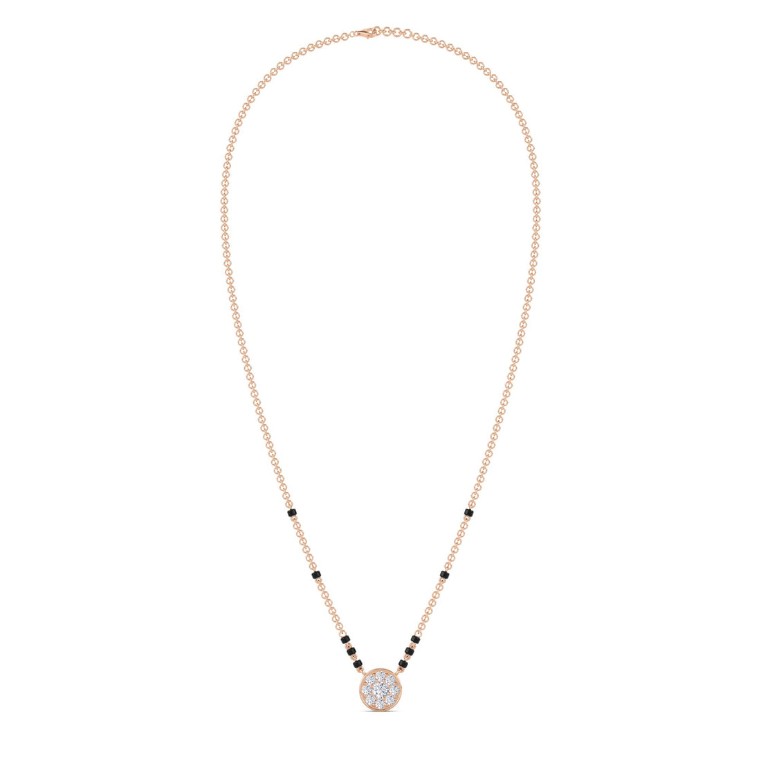 Round Cluster Diamond Mangalsutra