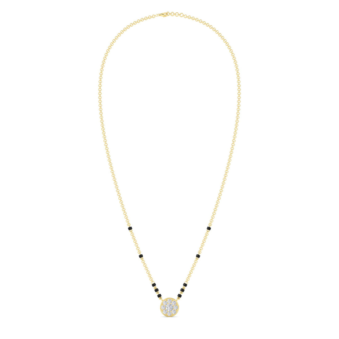 Round Cluster Diamond Mangalsutra