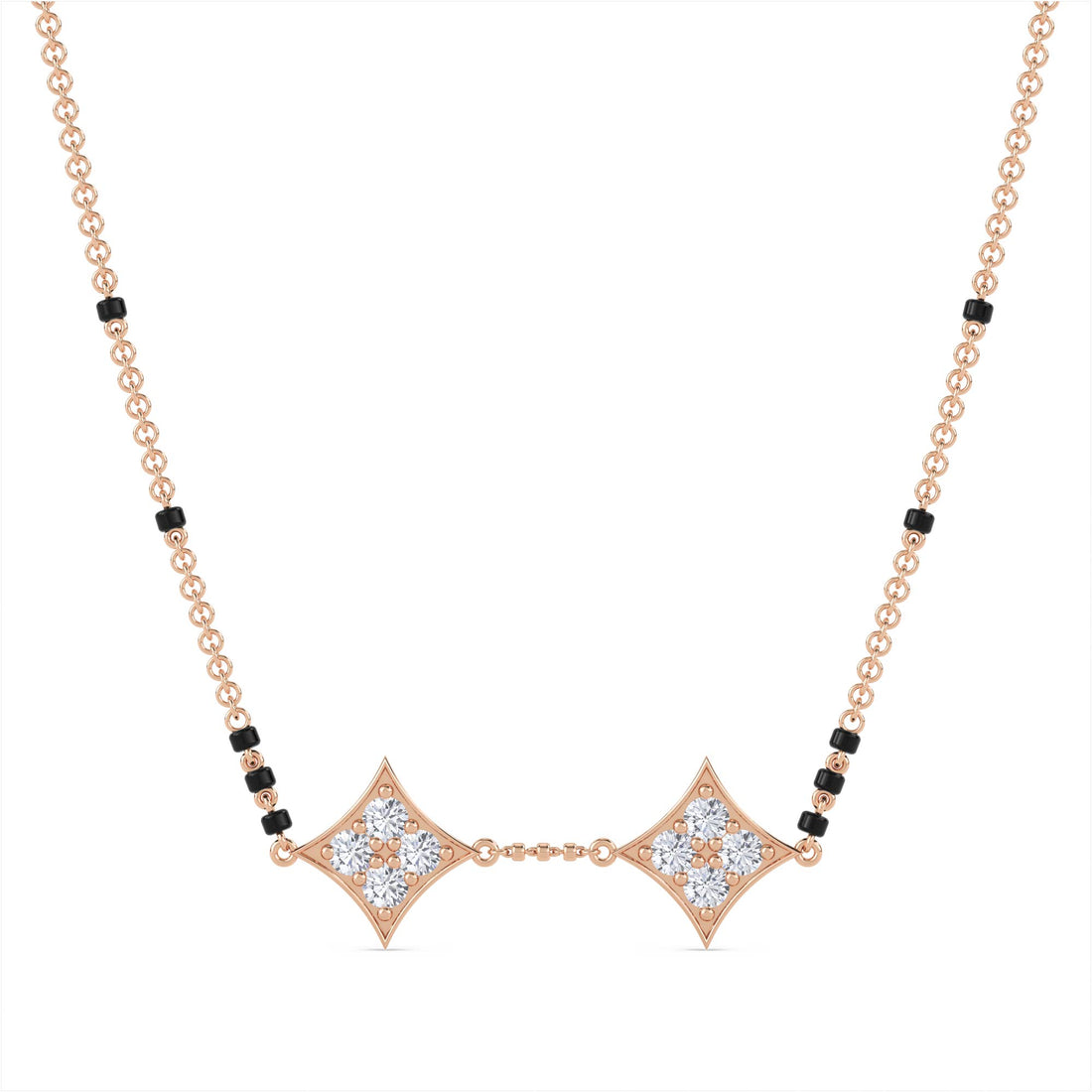 Twin Kite Pave Diamond Mangalsutra
