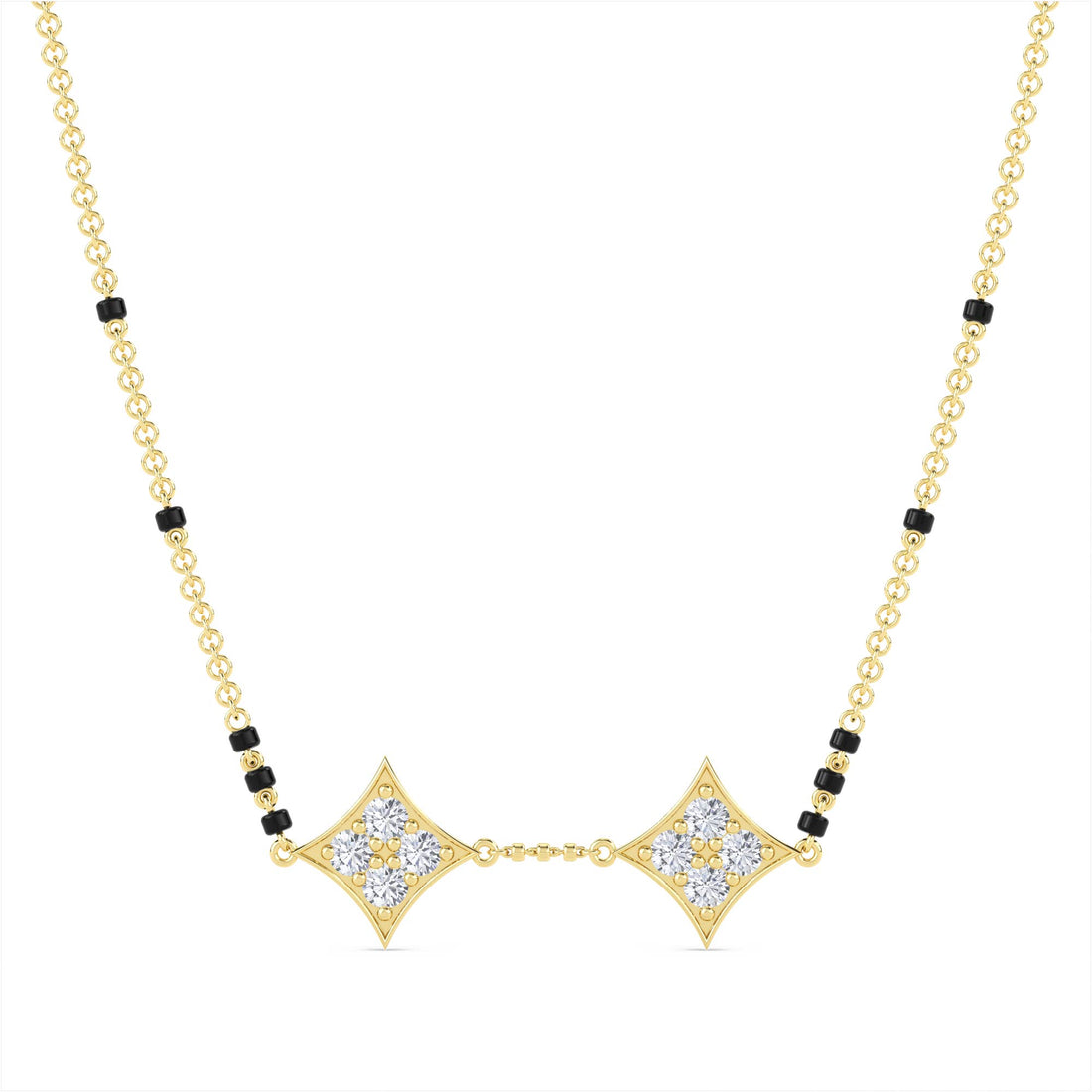 Twin Kite Pave Diamond Mangalsutra