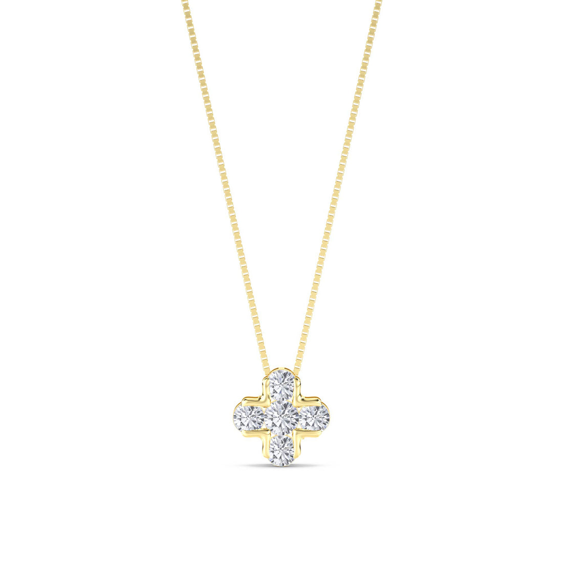 Diamond Clover Cross Lab Grown Diamond Pendant - image 1