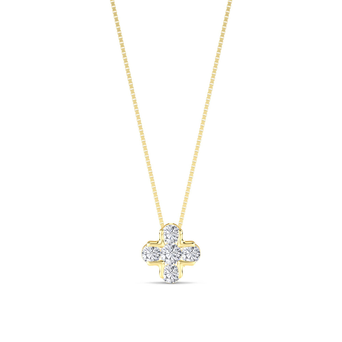 Diamond Clover Cross Lab Grown Diamond Pendant - image 1