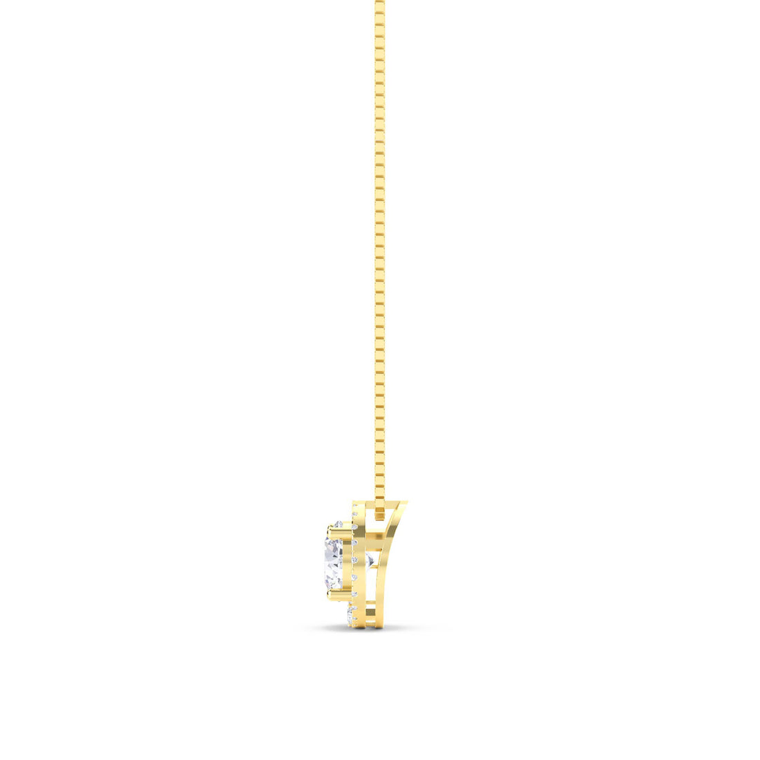 Round Halo Vine Lab Grown Diamond Pendant