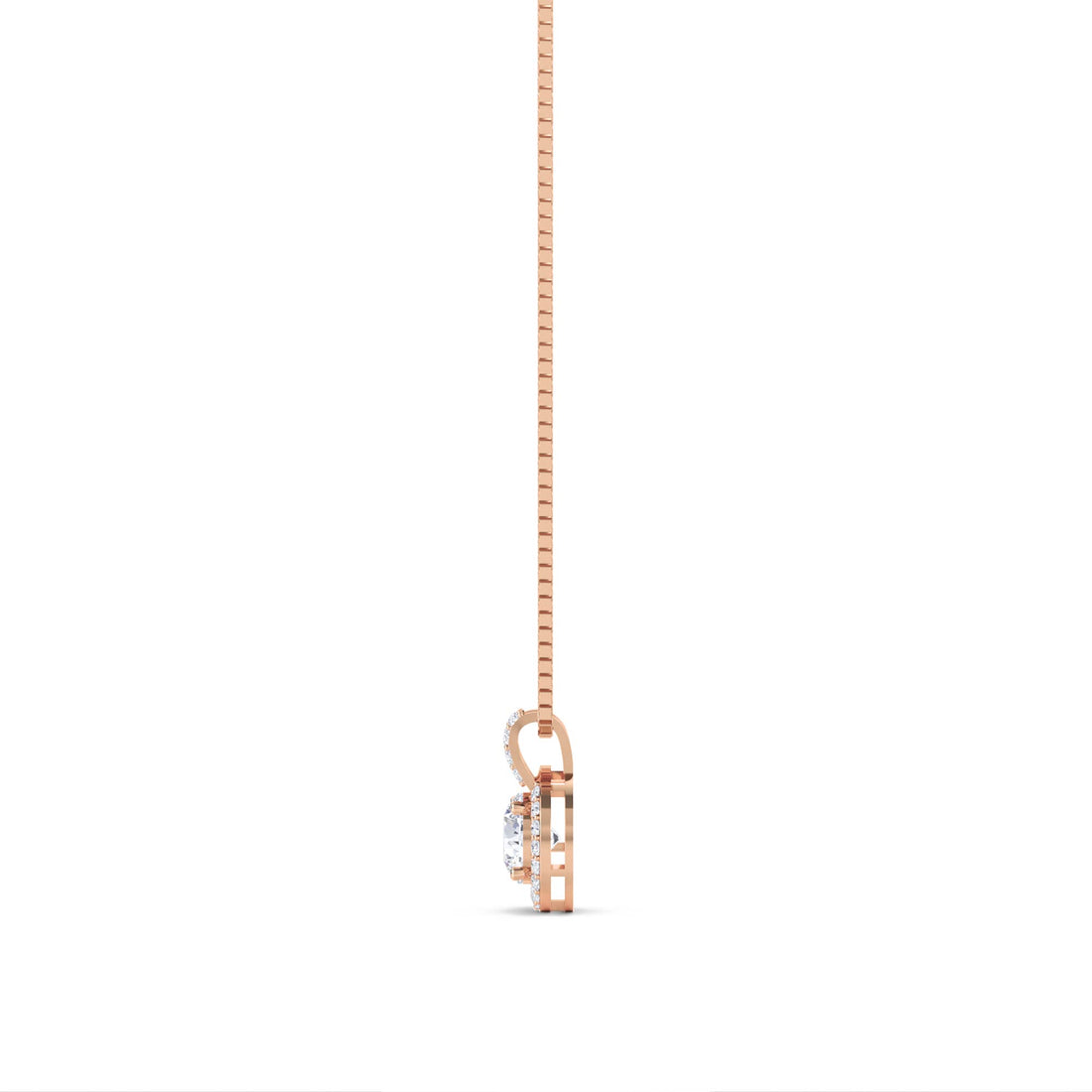 Round Halo Double Bar Lab Grown Diamond Pendant