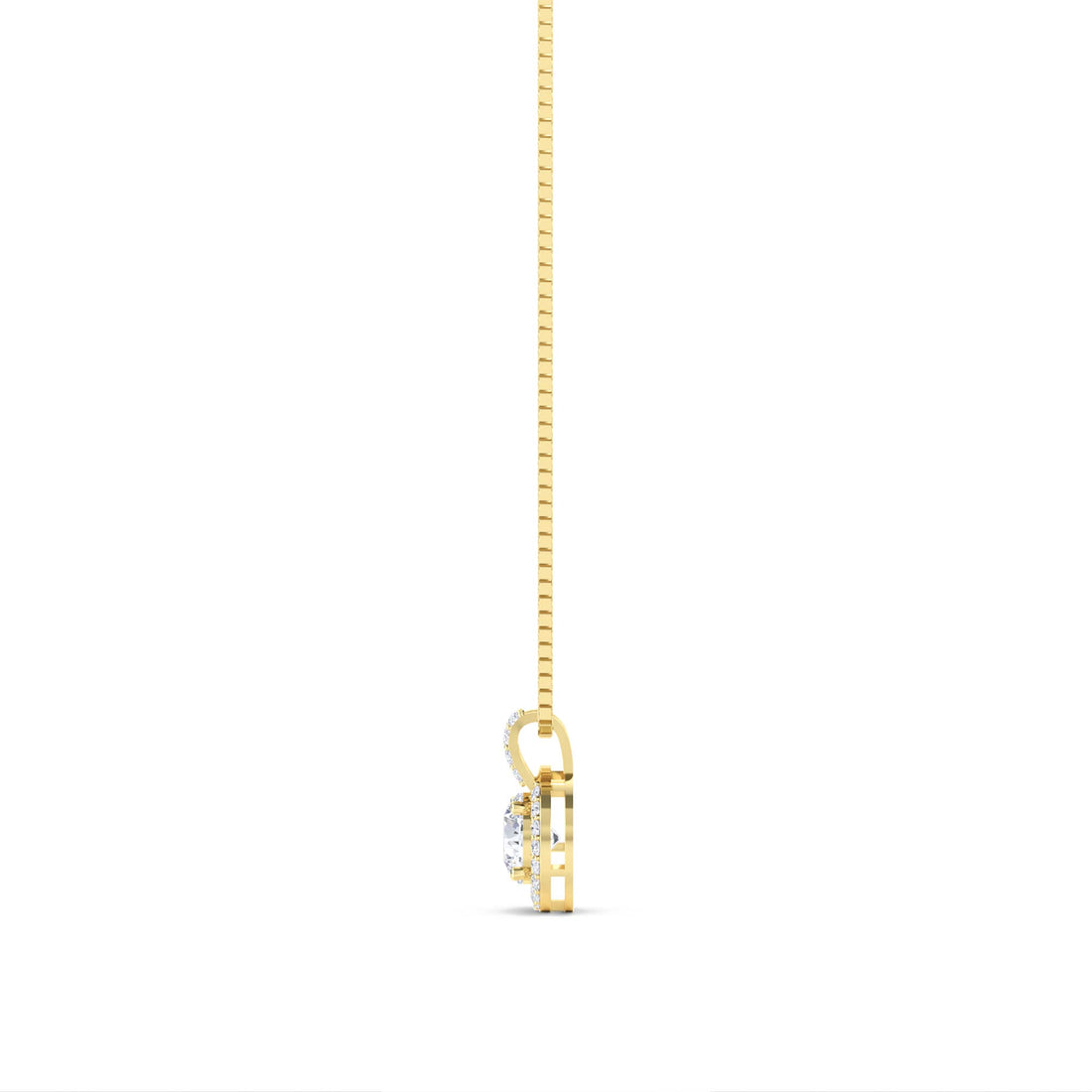 Round Halo Double Bar Lab Grown Diamond Pendant