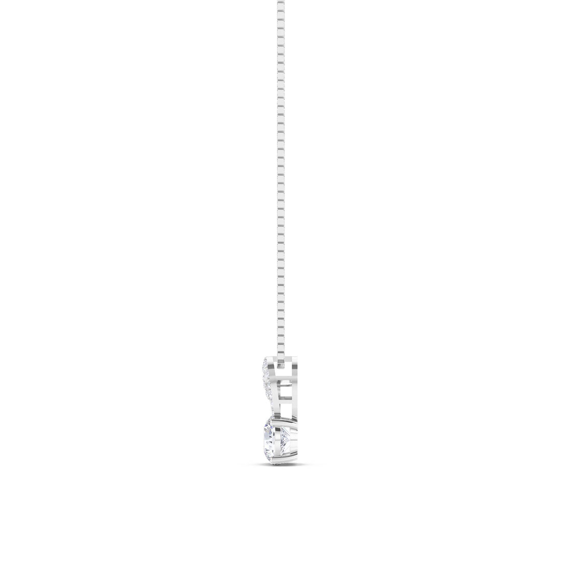 Round Solitaire Curled Loop Lab Grown Diamond Pendant (Silver)
