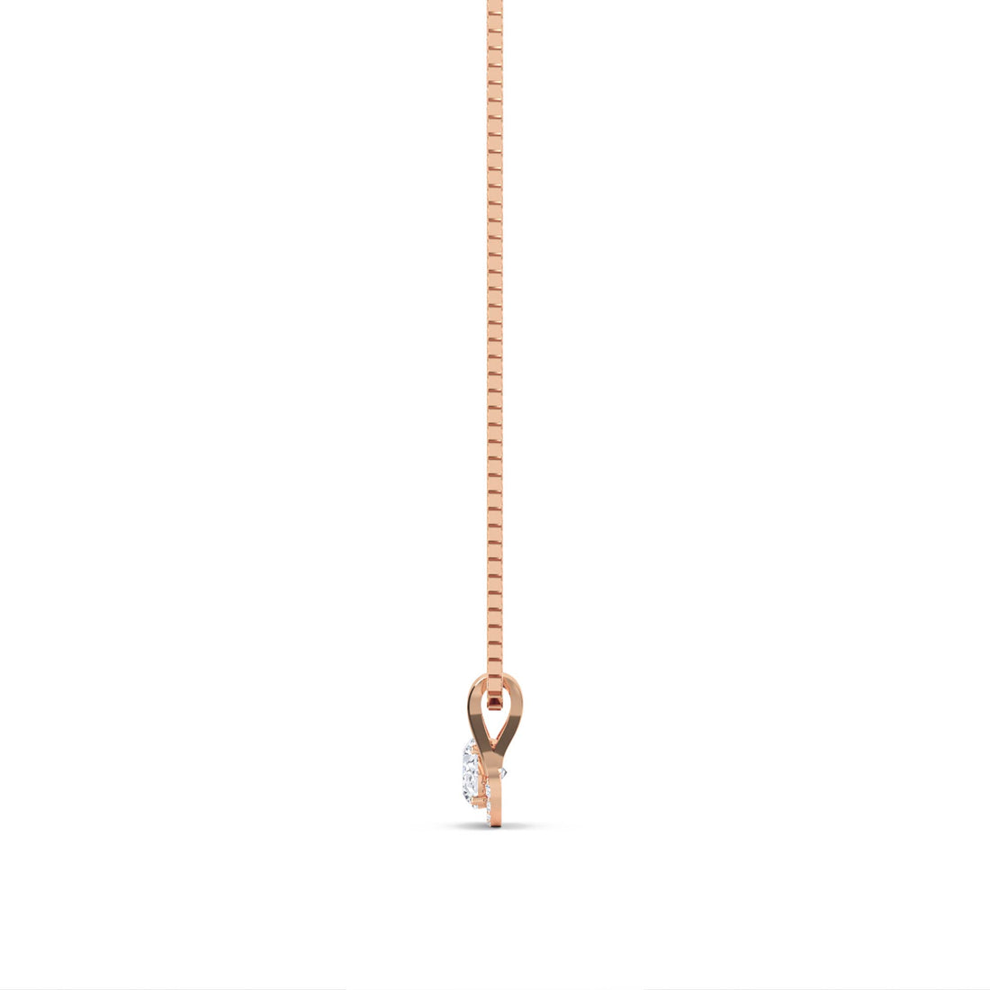 Round Solitaire Pave Crescent Lab Grown Diamond Pendant