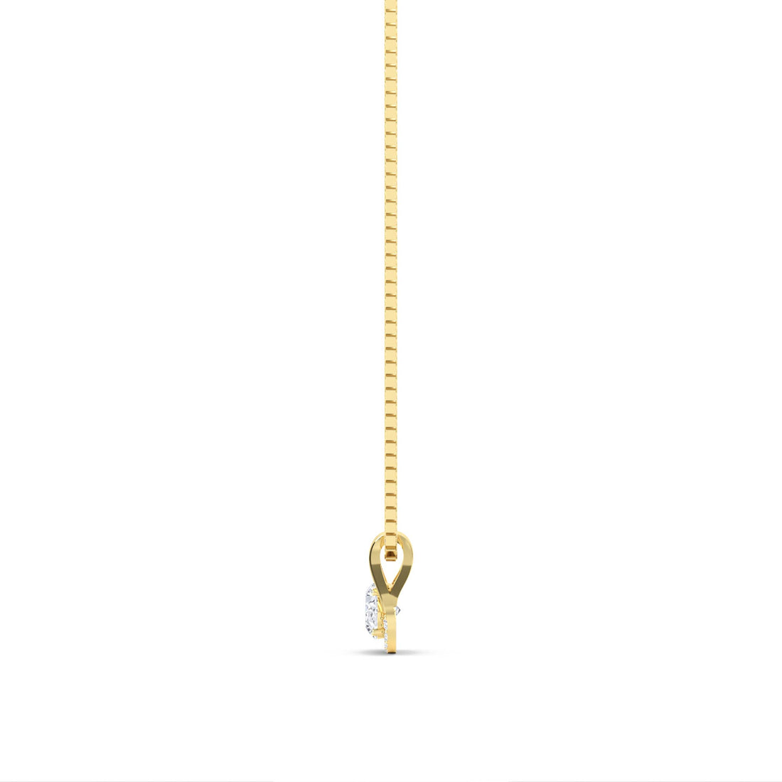 Round Solitaire Pave Crescent Lab Grown Diamond Pendant