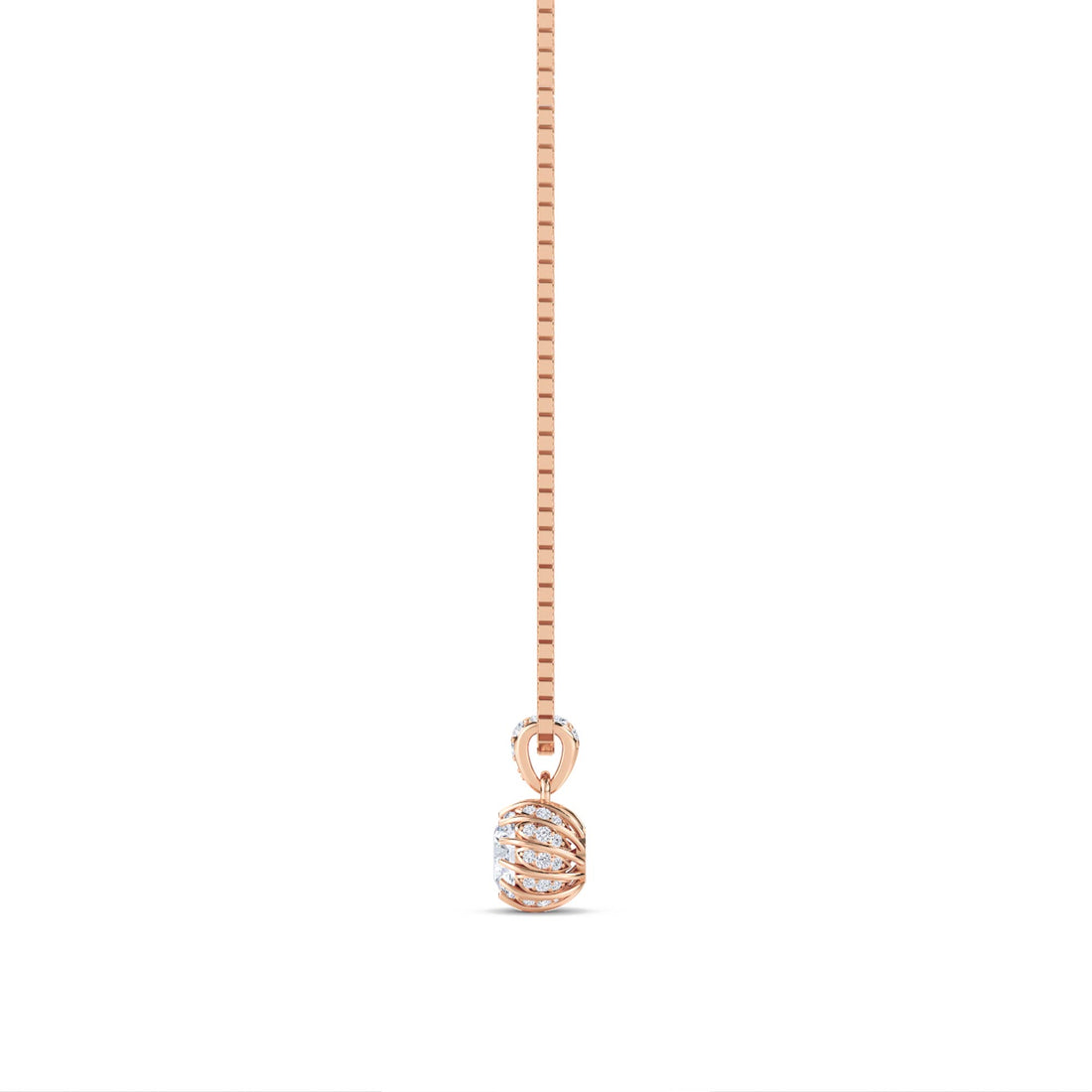 Round Solitaire Crown Basket Lab Grown Diamond Pendant