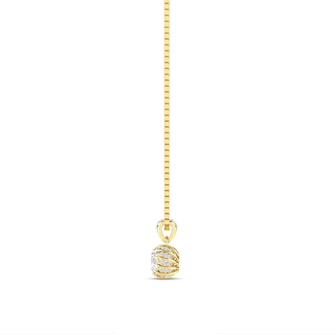 Round Solitaire Crown Basket Lab Grown Diamond Pendant
