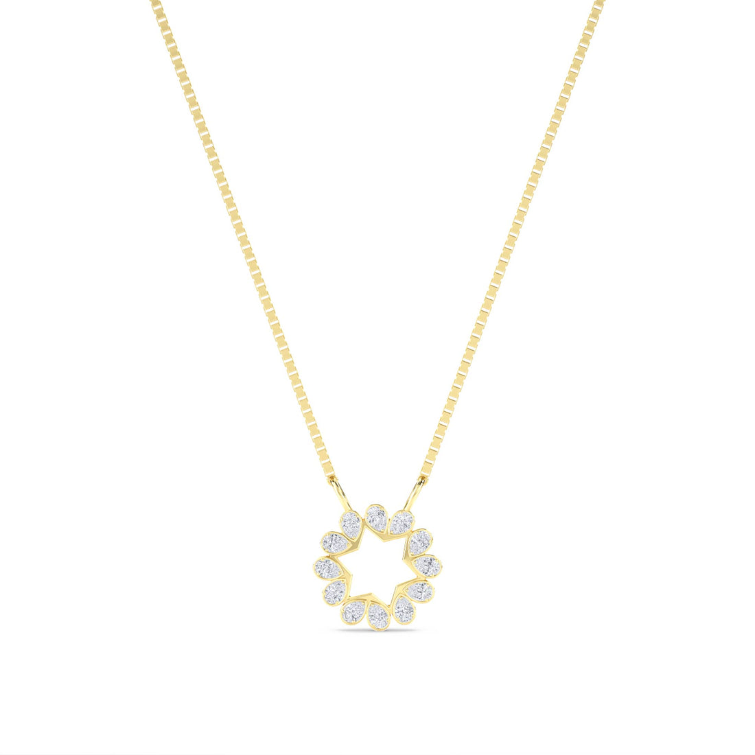 Diamond Sun Star Open Circle Lab Grown Diamond Pendant - image 1