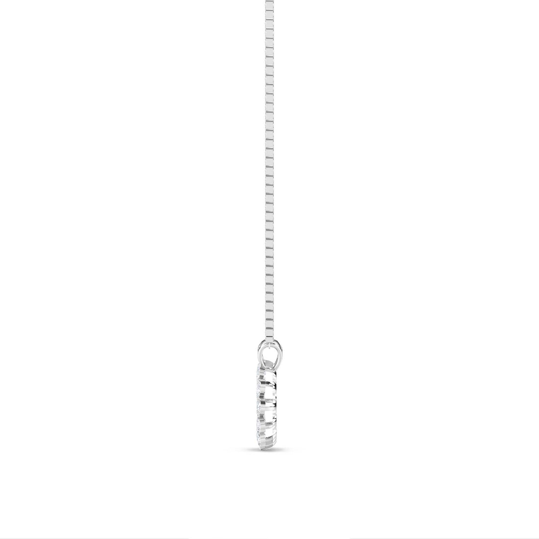 Diamond Sun Star Open Circle Lab Grown Diamond Pendant (Silver)