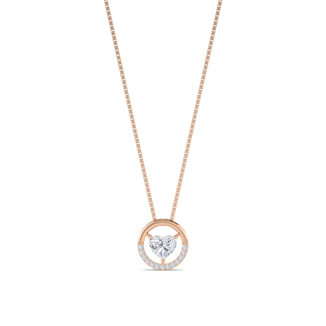 Heart Open Circle Lab Grown Diamond Pendant