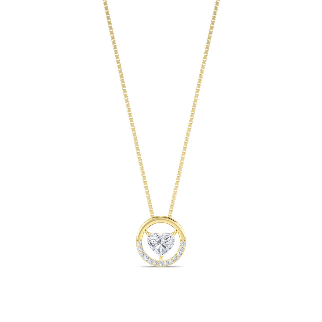 Heart Open Circle Lab Grown Diamond Pendant - image 1