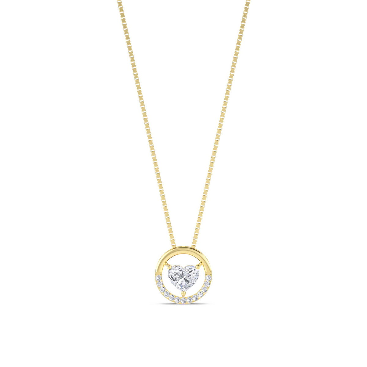 Heart Open Circle Lab Grown Diamond Pendant - image 1