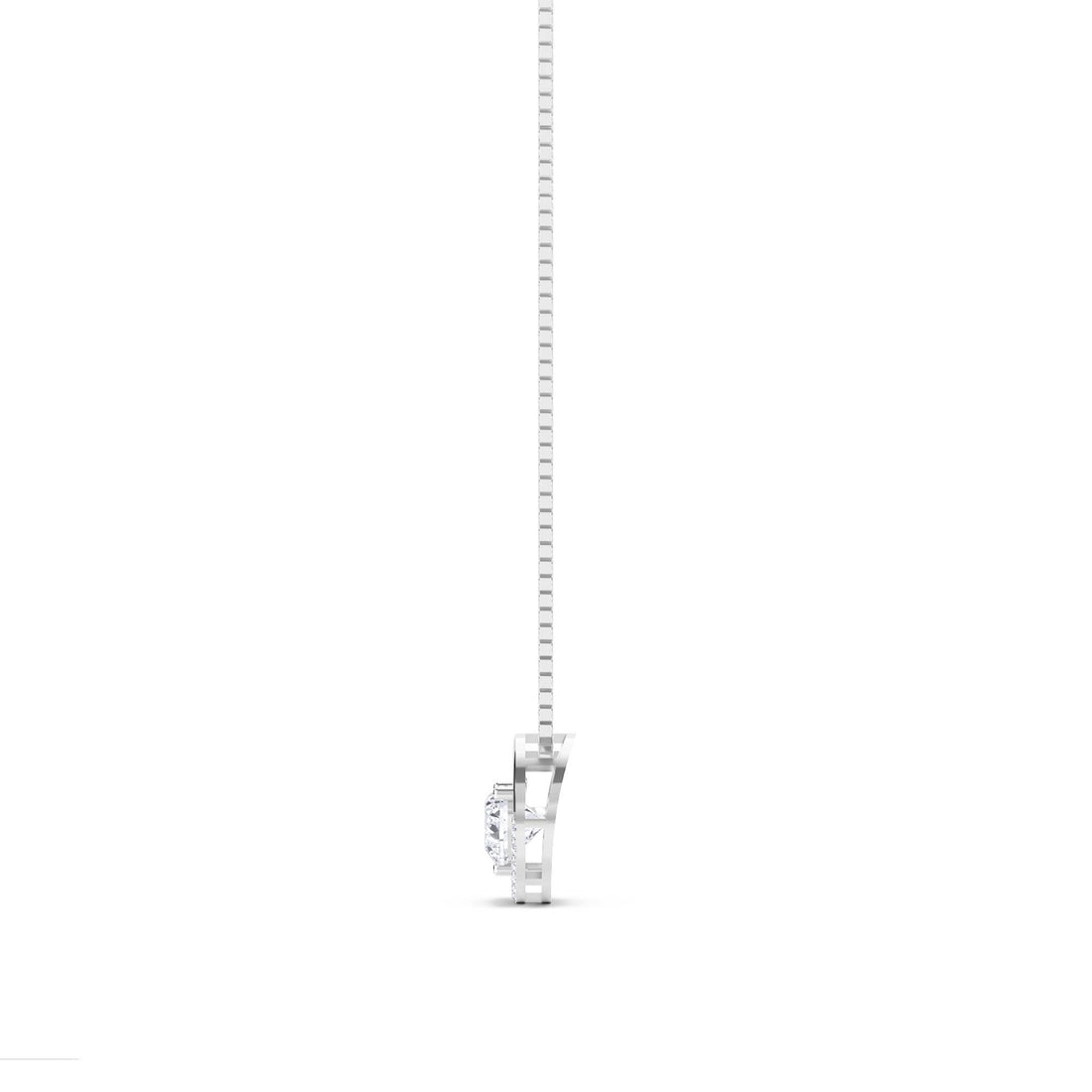 Heart Open Circle Lab Grown Diamond Pendant (Silver)