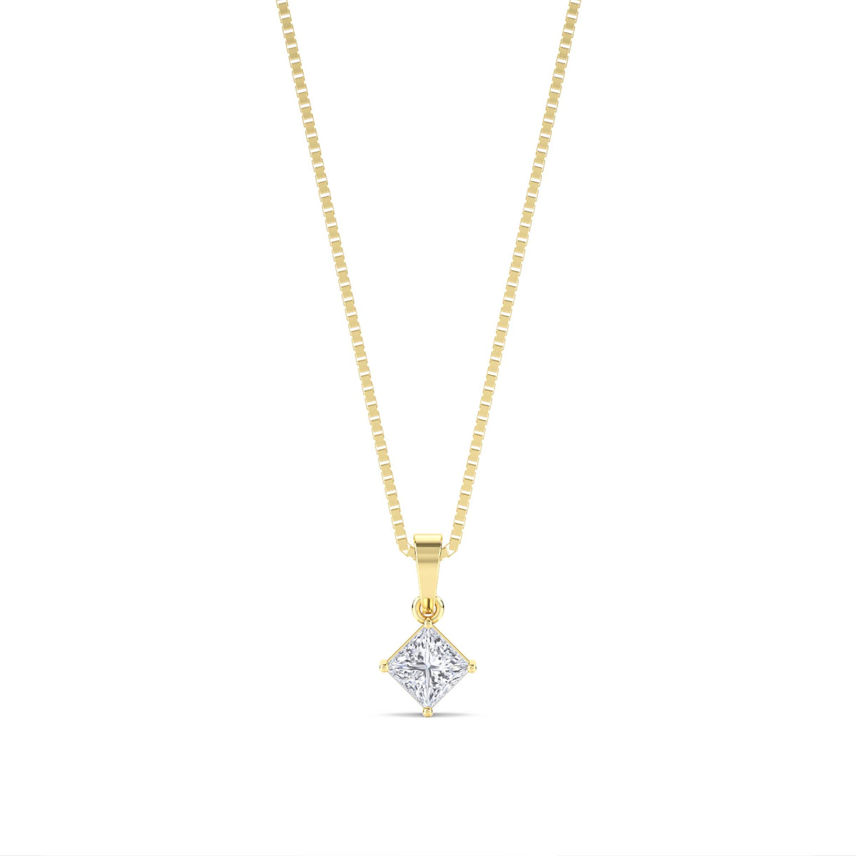 Princess Cut Kite Set Lab Grown Diamond Pendant - image 1