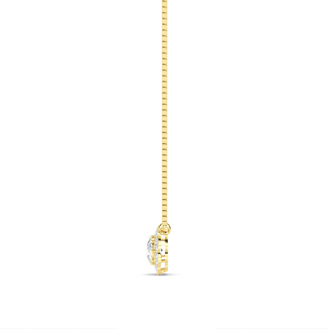 Round Flower Scalloped Halo Lab Grown Diamond Pendant