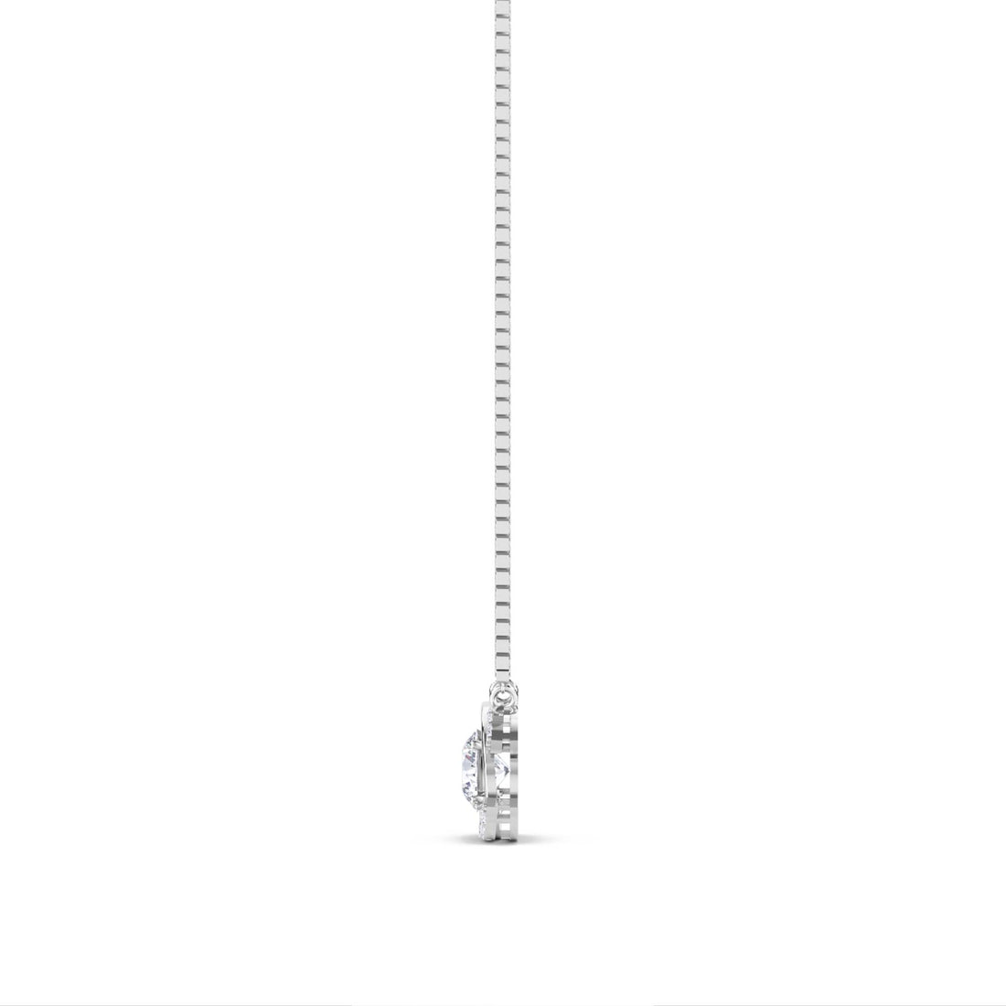 Round Interlocking C Swirl Lab Grown Diamond Pendant (Silver)