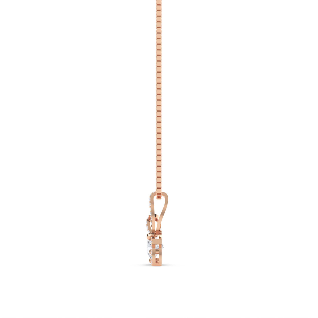 Round Solitaire Diamond Bow Lab Grown Diamond Pendant