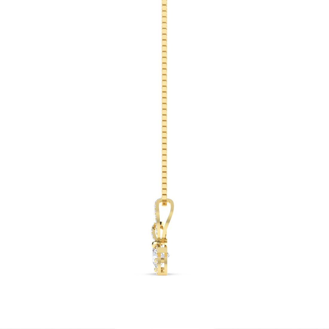Round Solitaire Diamond Bow Lab Grown Diamond Pendant