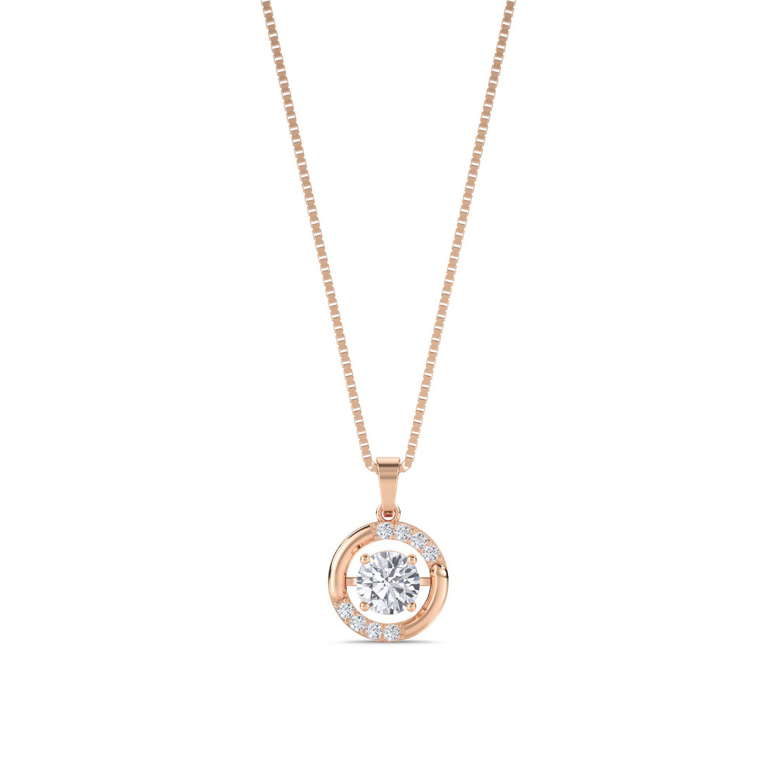 Round Diamond Orbit Circle Lab Grown Diamond Pendant