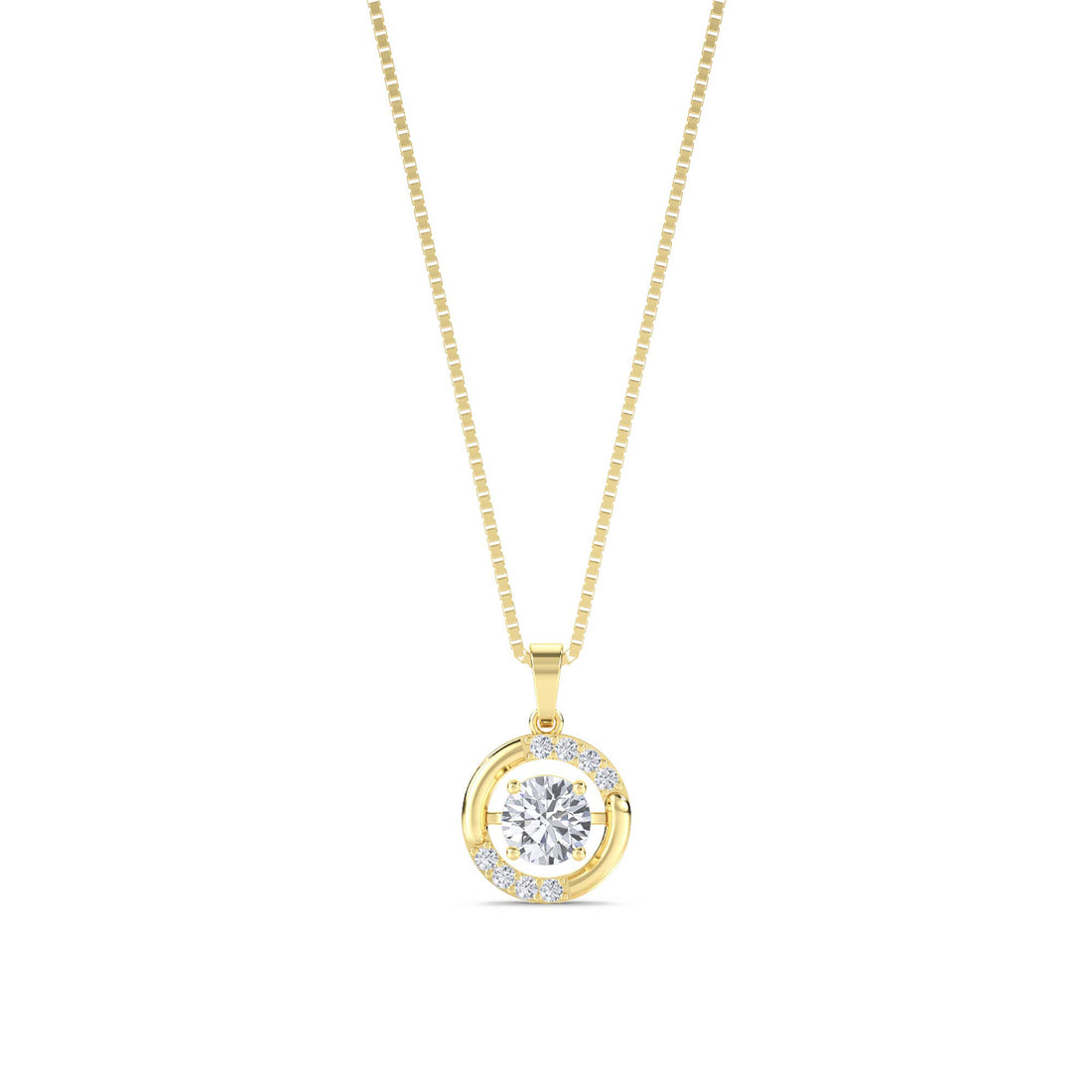 Round Diamond Orbit Circle Lab Grown Diamond Pendant - image 1