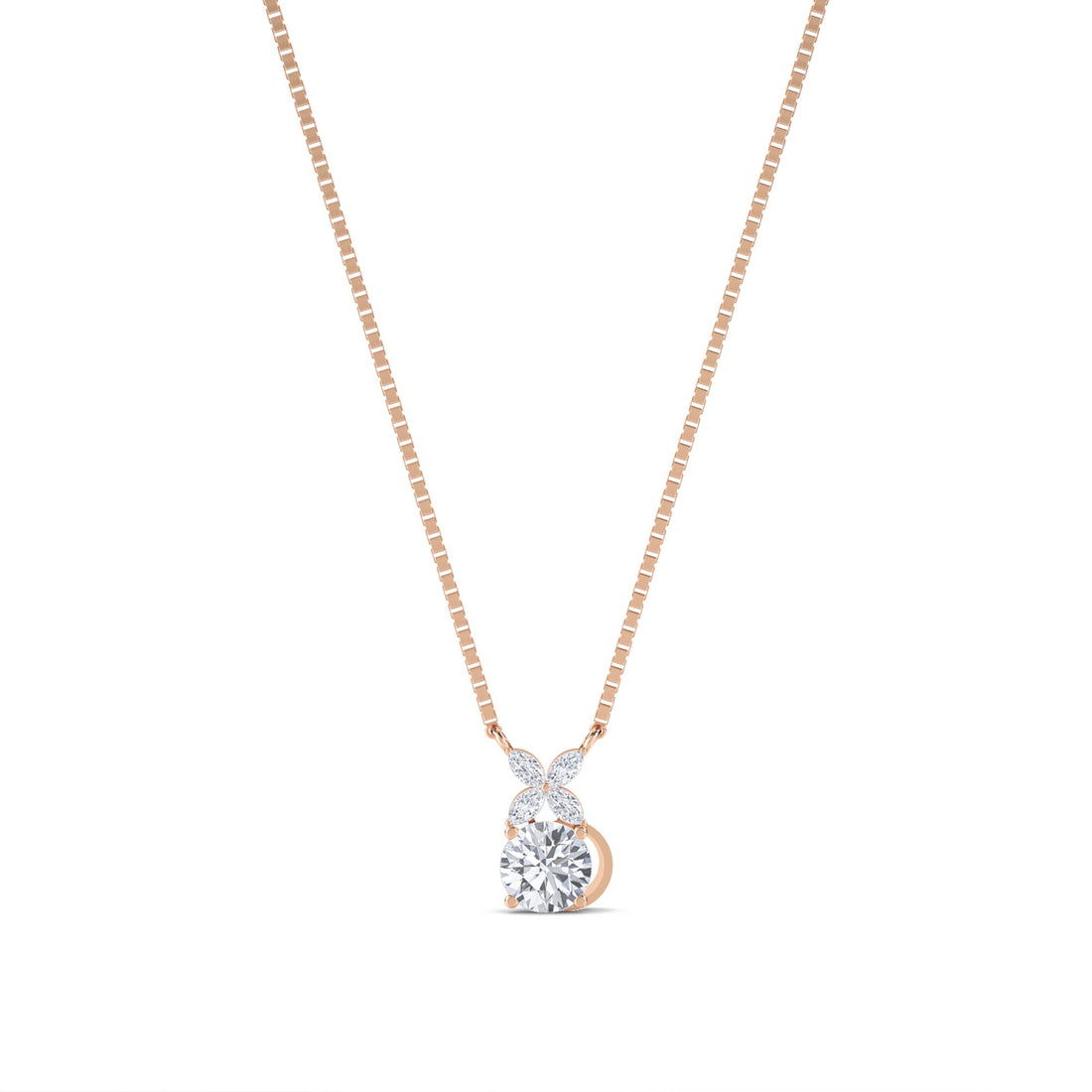 Round Marquise Bow Bail Lab Grown Diamond Pendant