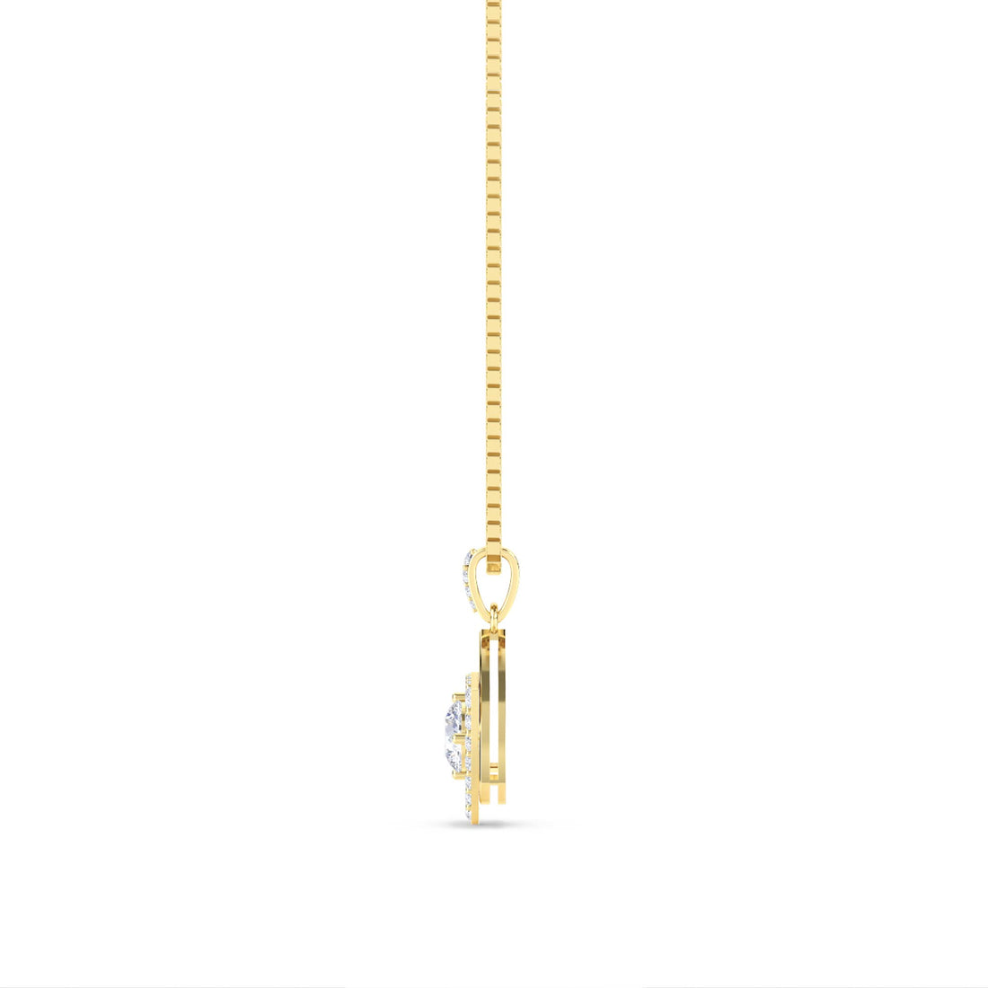Round Geometric Triangle Halo Lab Grown Diamond Pendant
