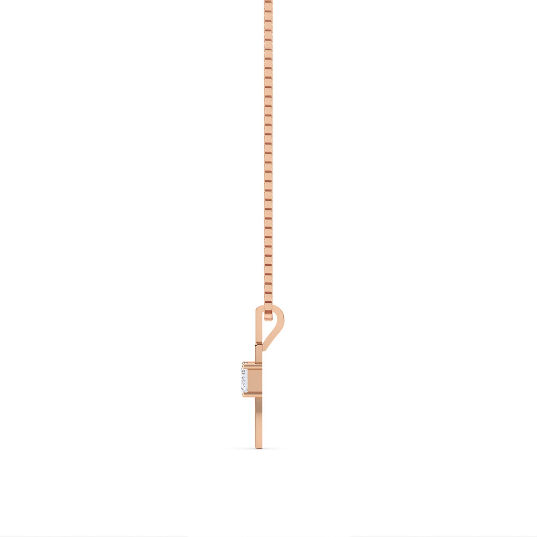 Emerald Cut East West Wire Lab Grown Diamond Pendant