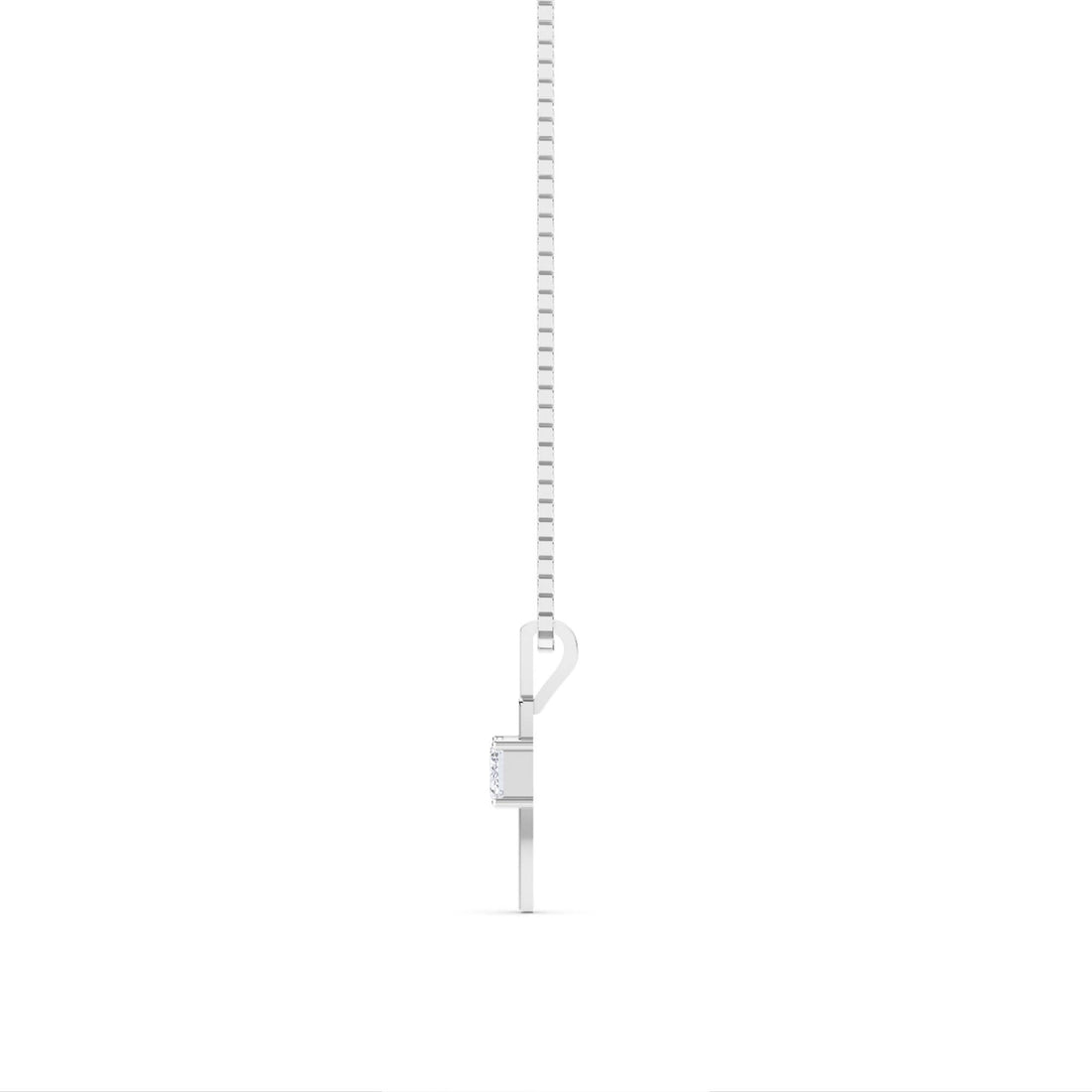 Emerald Cut East West Wire Lab Grown Diamond Pendant (Silver)