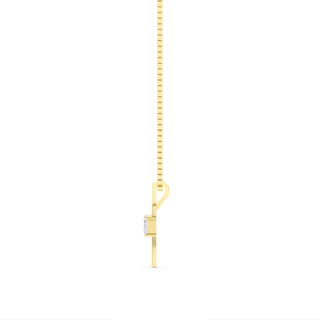 Emerald Cut East West Wire Lab Grown Diamond Pendant