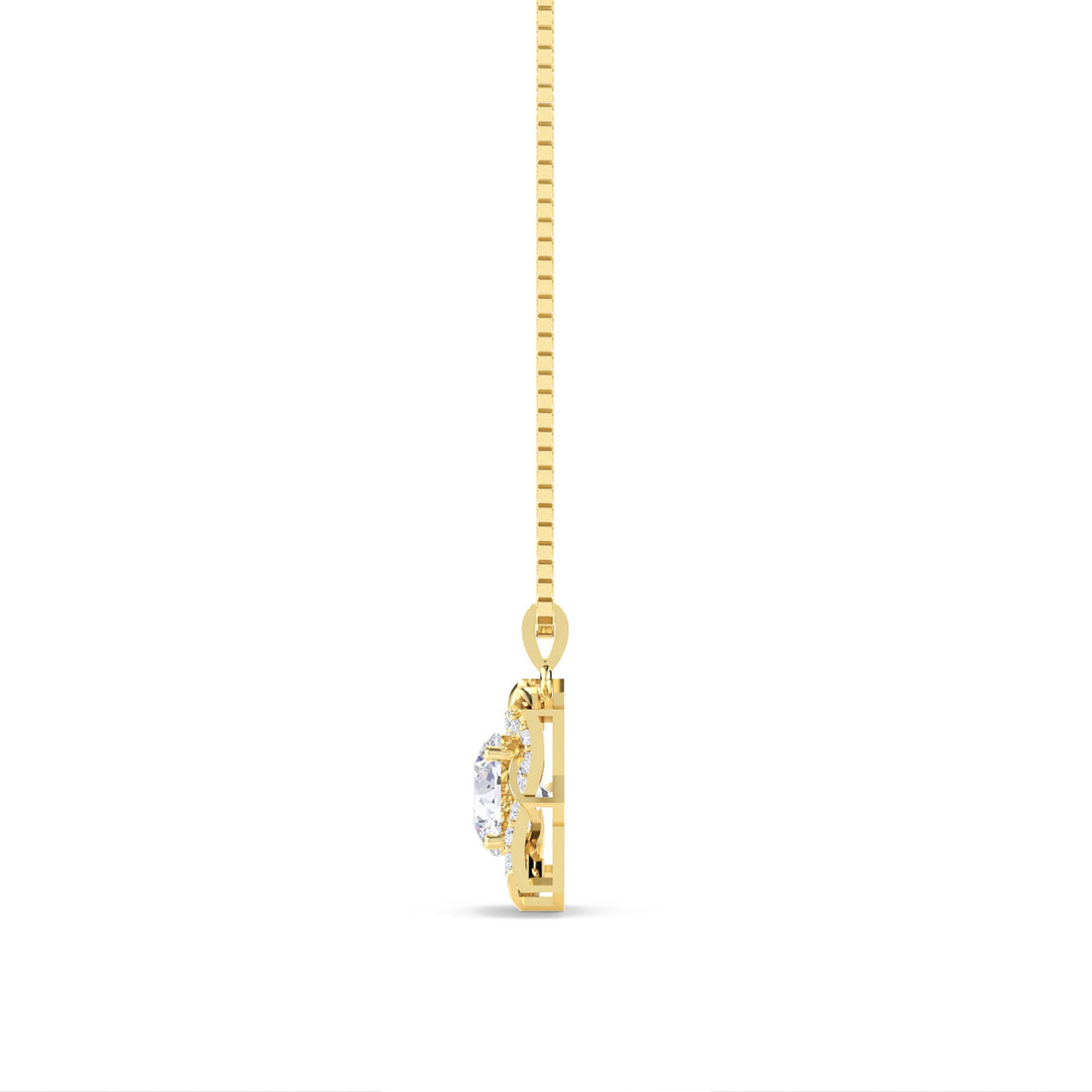Round Square Star Halo Lab Grown Diamond Pendant