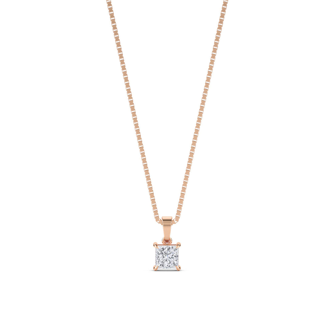 Princess Cut Solitaire Lab Grown Diamond Pendant